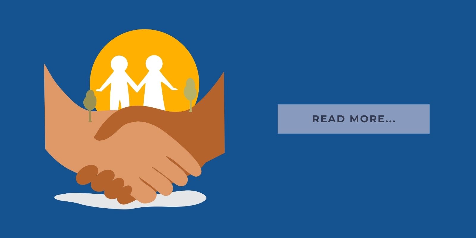 Blog Header Illustration people shaking hands and it says 'read more'
